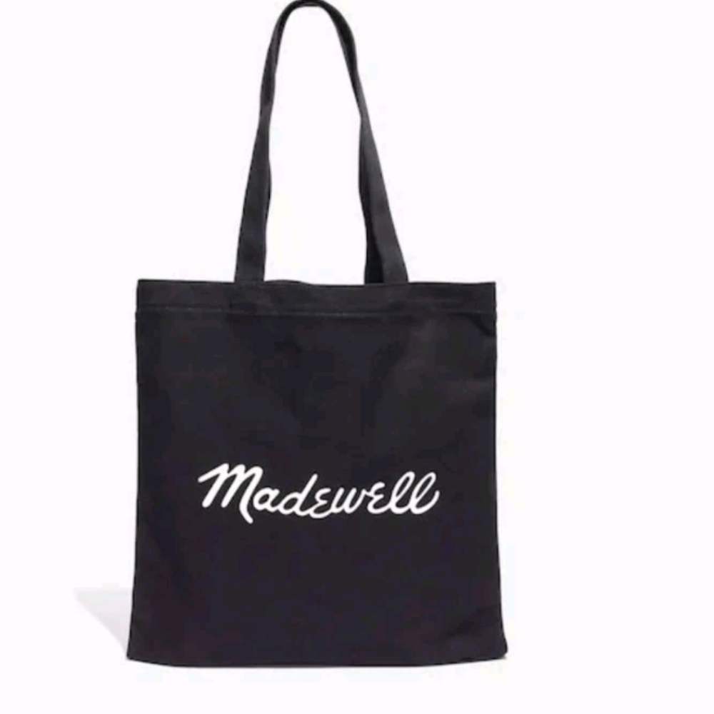 Madewell Black Bien Fait Reusable Canvas Medium Market Book Tote
